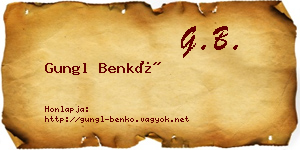 Gungl Benkő névjegykártya